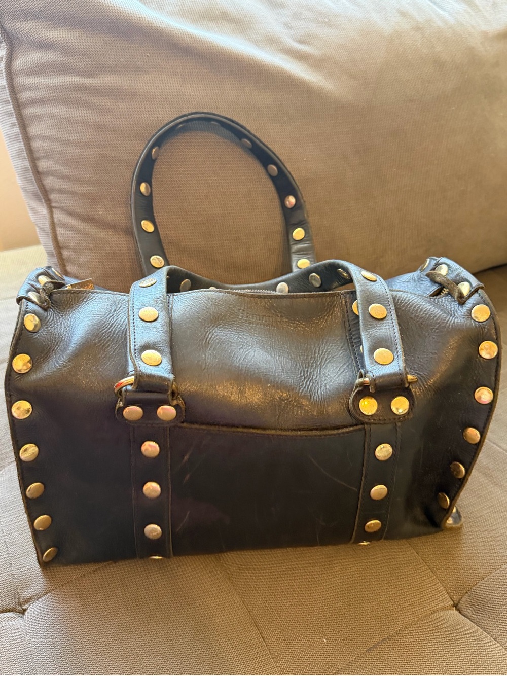 Authentic Discontinued Hammitt Black Leather Studded Handbag